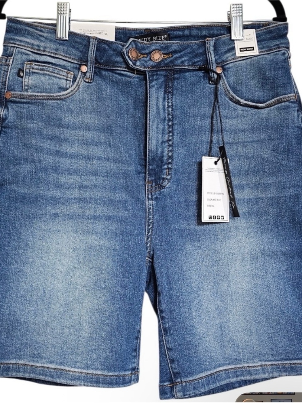 Judy Blue High Waist Tummy Control Double Button Bermuda Shorts